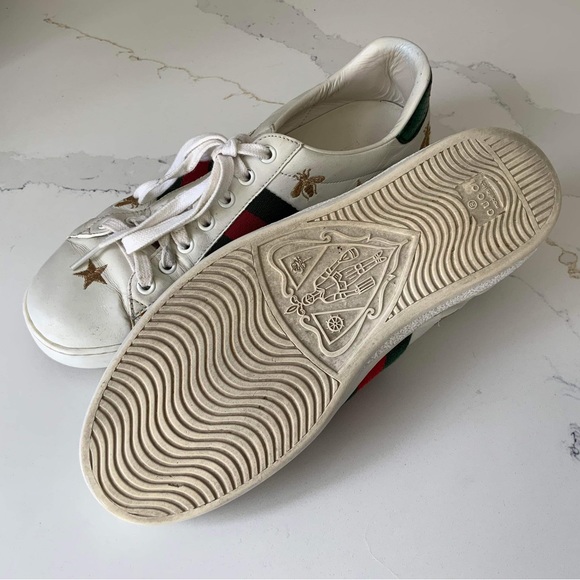 ❤️ GUCCI ACE BEES AND STARS ❤️ SIZE 8 1/2 SNEAKERS - Picture 4 of 4